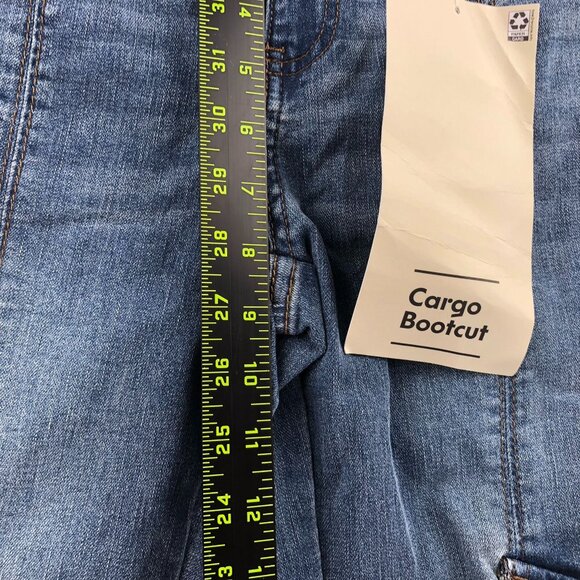 NWT No Boundaries Womens Jeans Size 2 Cargo Bootcut Denim Blue Mid Rise Casual - Picture 6 of 16
